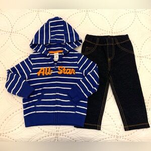 Carter’s Two Piece Set Zip Front Hooded Jacket and Pull-on Pants. New w/o Tags.
